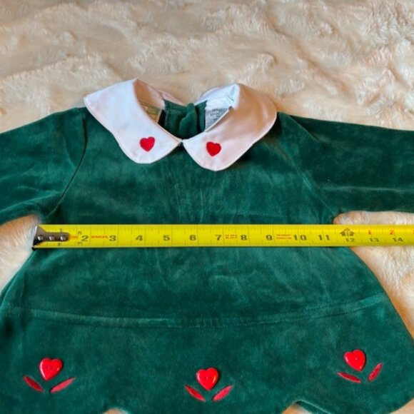 Sears Baby Two-piece Green Velour Size 12 MTHS 20 LBS Holiday Vintage EUC - Picture 4 of 14
